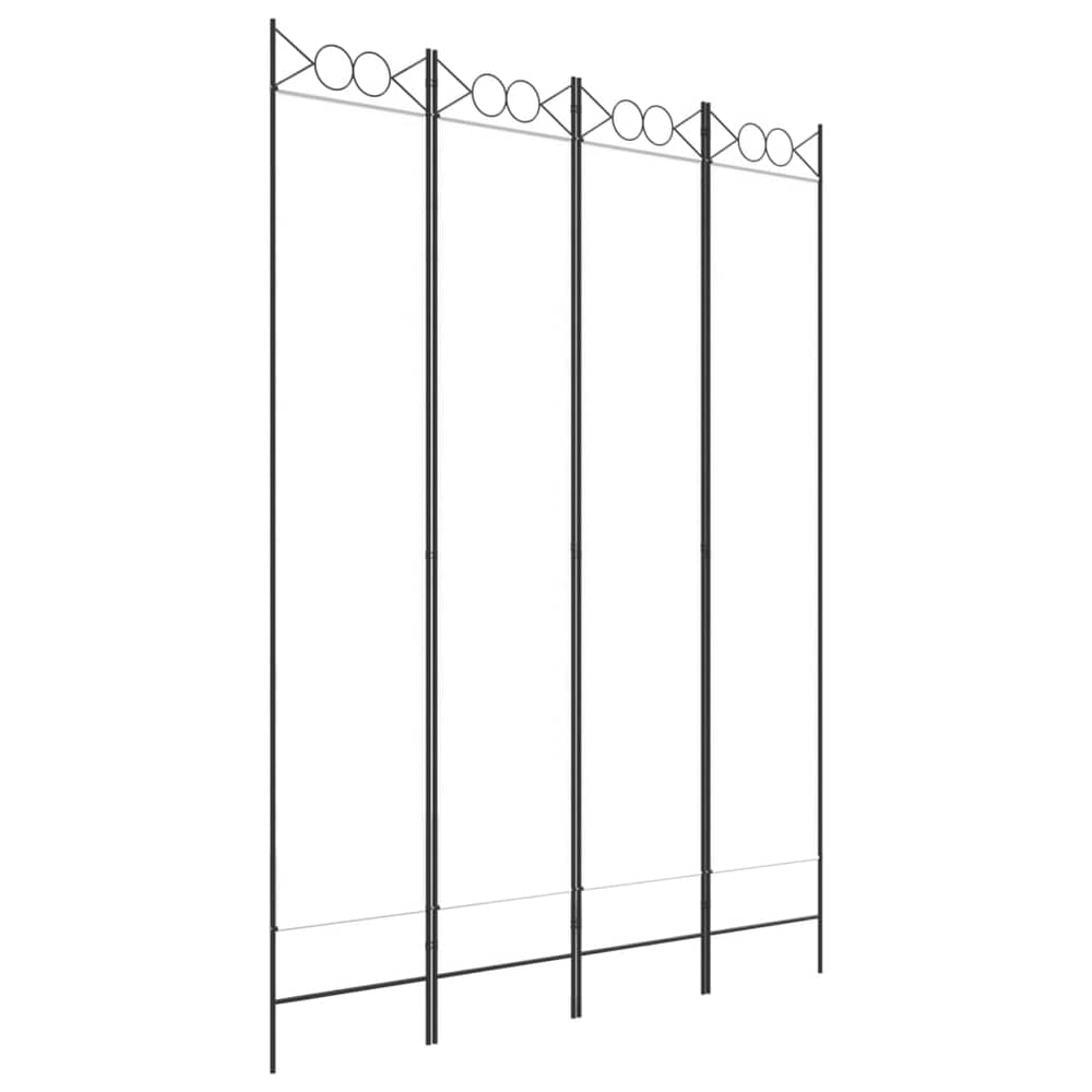 vidaXL 4-Panel Room Divider White 160x220 cm Fabric vidaXL 4-Panel Room Divider White 160x220 cm Fabric
