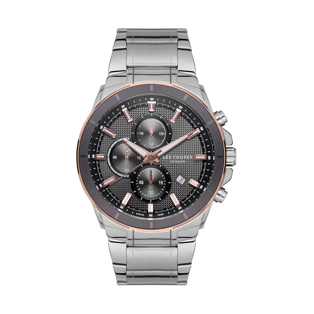 Lee Cooper, LC07172.560, Mens Analog Watch, Gun Metal Grey Dial Multi-Function 3 Hands Stainless Steel Strap Lee Cooper, LC07172.560, Mens Analog Watch, Gun Metal Grey Dial Multi-Function 3 Hands Stainless Steel Strap