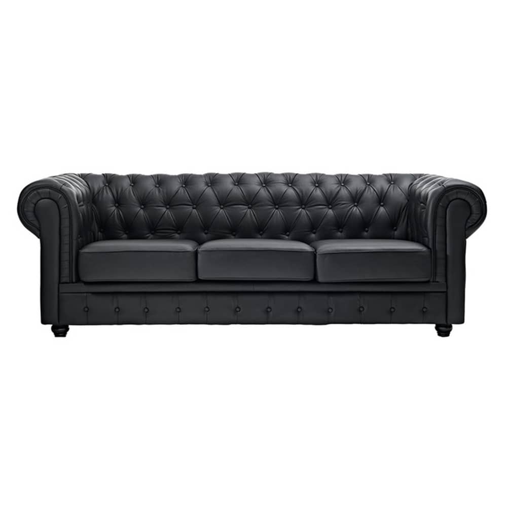 Ingles Sofa Sets Three Seater Sofa in Black Color