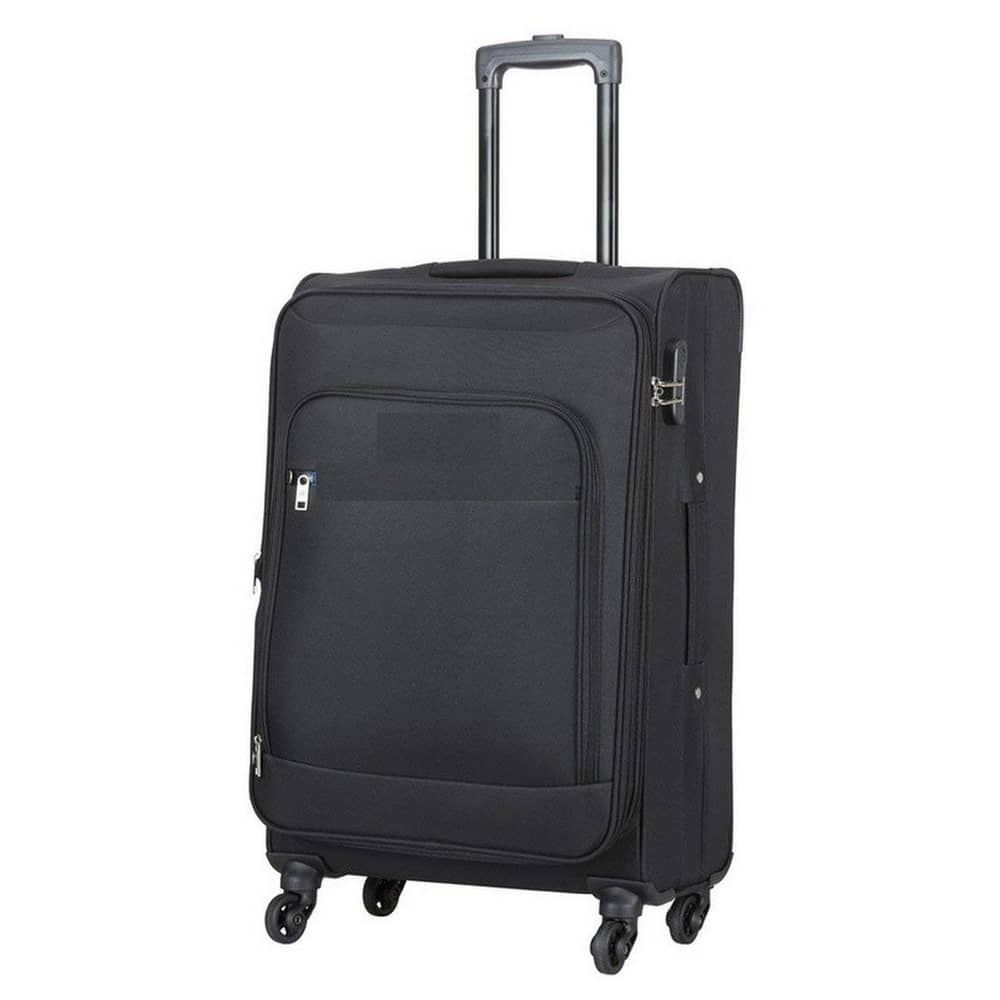 Traveller 20inch Economy Light Weight 4Wheel Luggage Soft Case Black