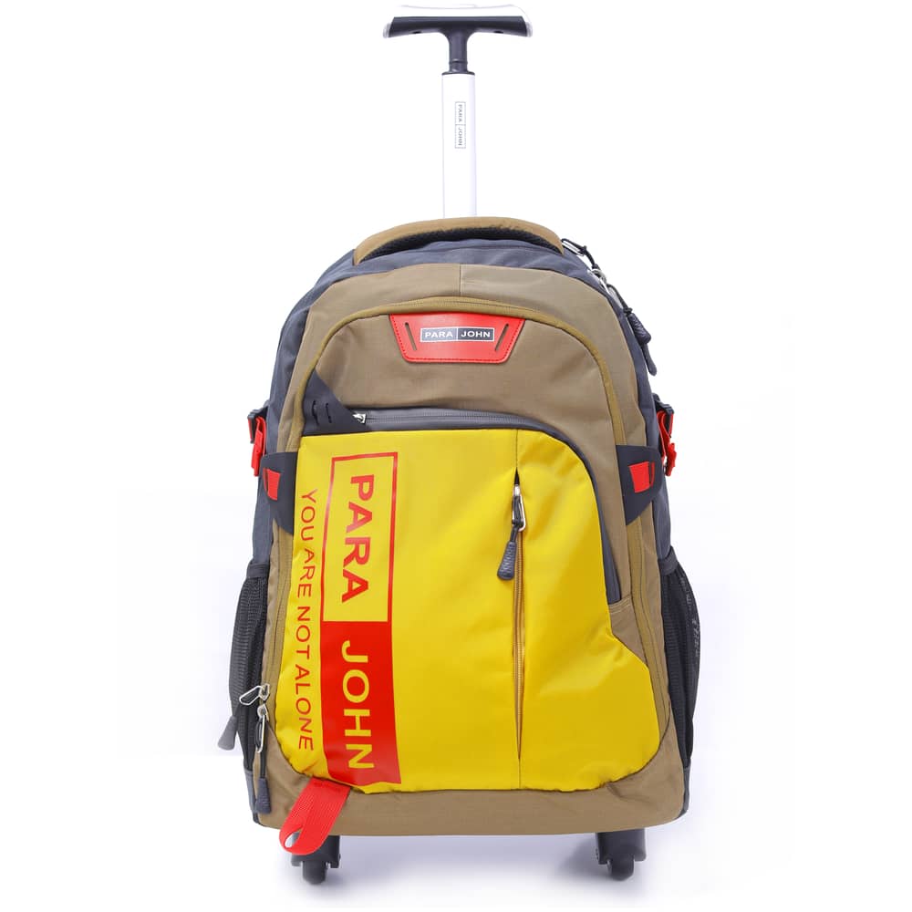 Para John Para John 19inch 4Wheel Spinning Trolley Backpack Yellow Para John Para John 19inch 4Wheel Spinning Trolley Backpack Yellow