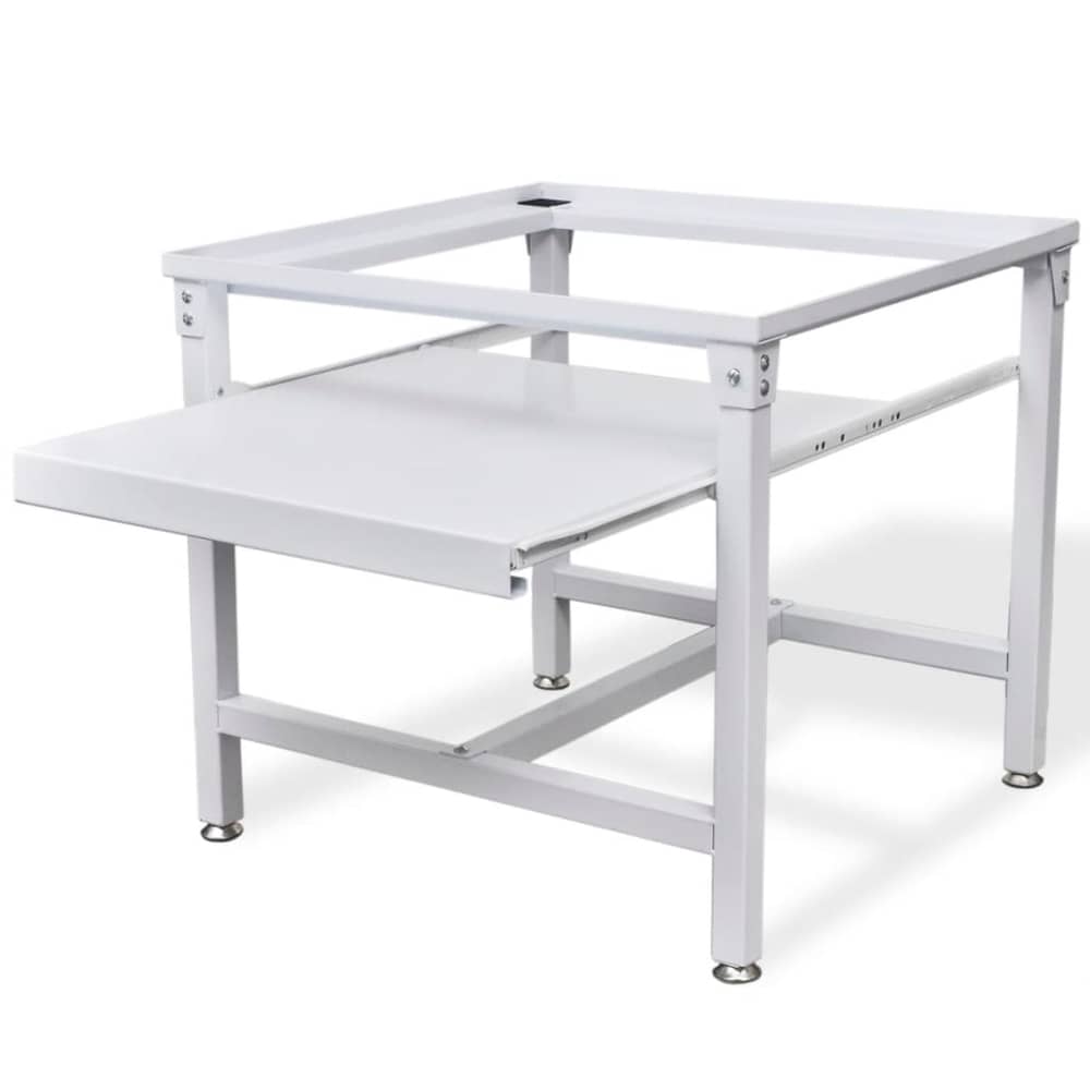vidaXL Washing Machine Pedestal with Pull-Out Shelf White vidaXL Washing Machine Pedestal with Pull-Out Shelf White