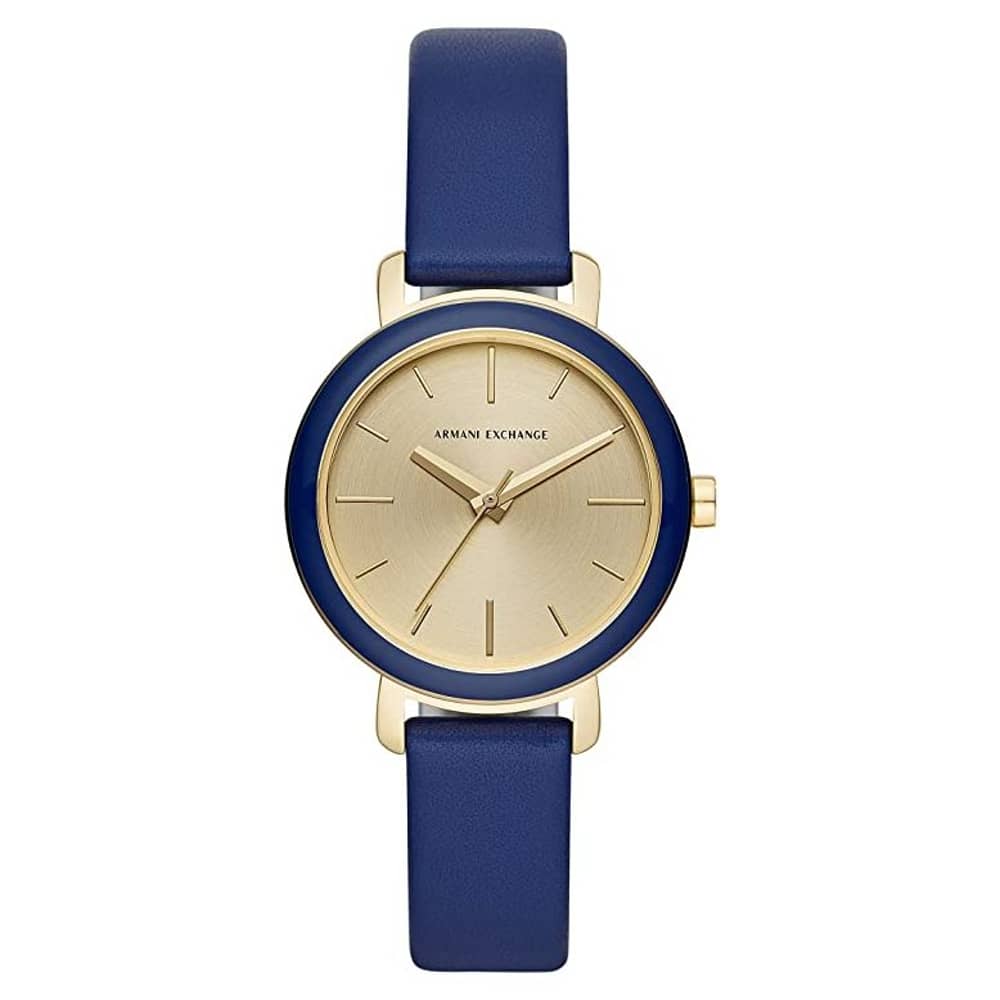 Armani Exchange AX5700 Blue Leather Analog Women Watch Armani Exchange AX5700 Blue Leather Analog Women Watch