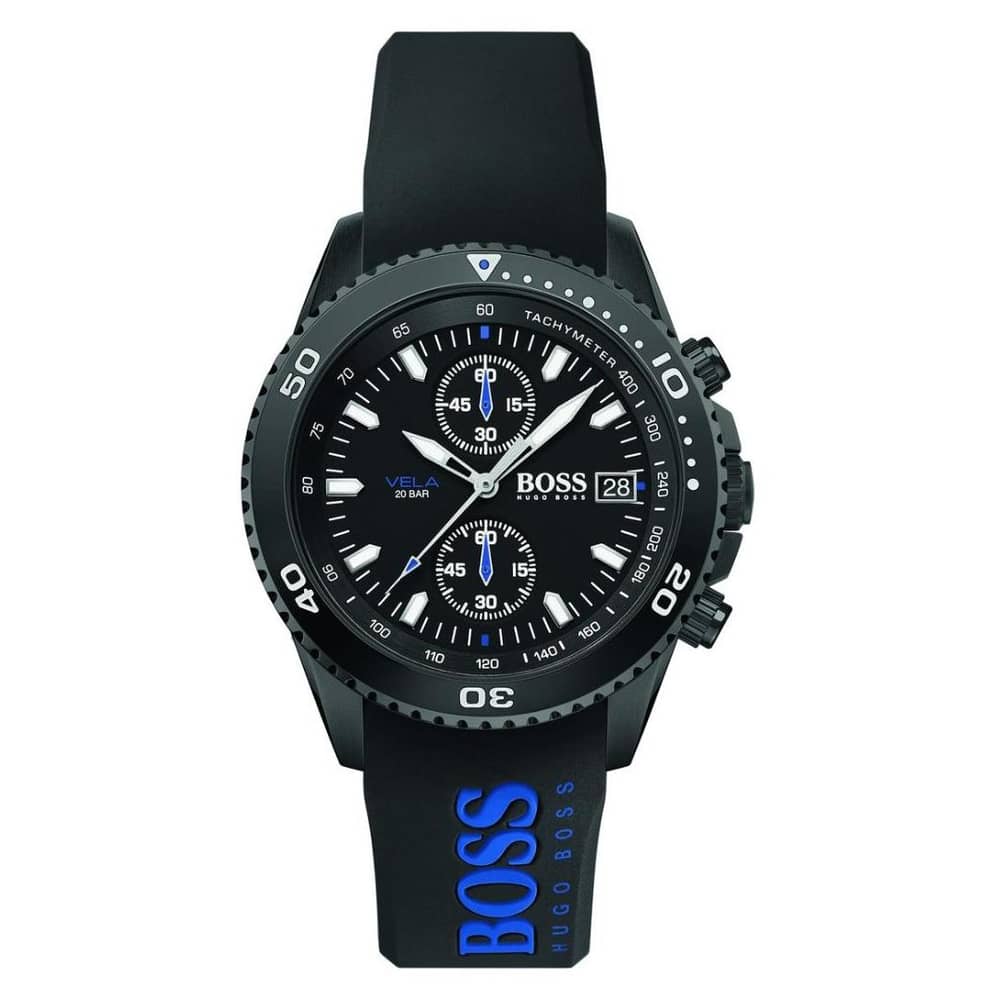 Hugo Boss Vela Black Rubber Men Watch 1513776