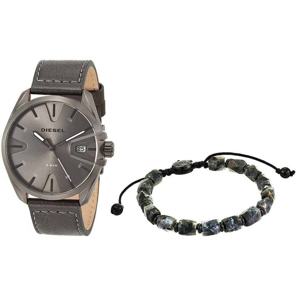 Diesel MS9 Black Leather Analog Men Watch DZ1924