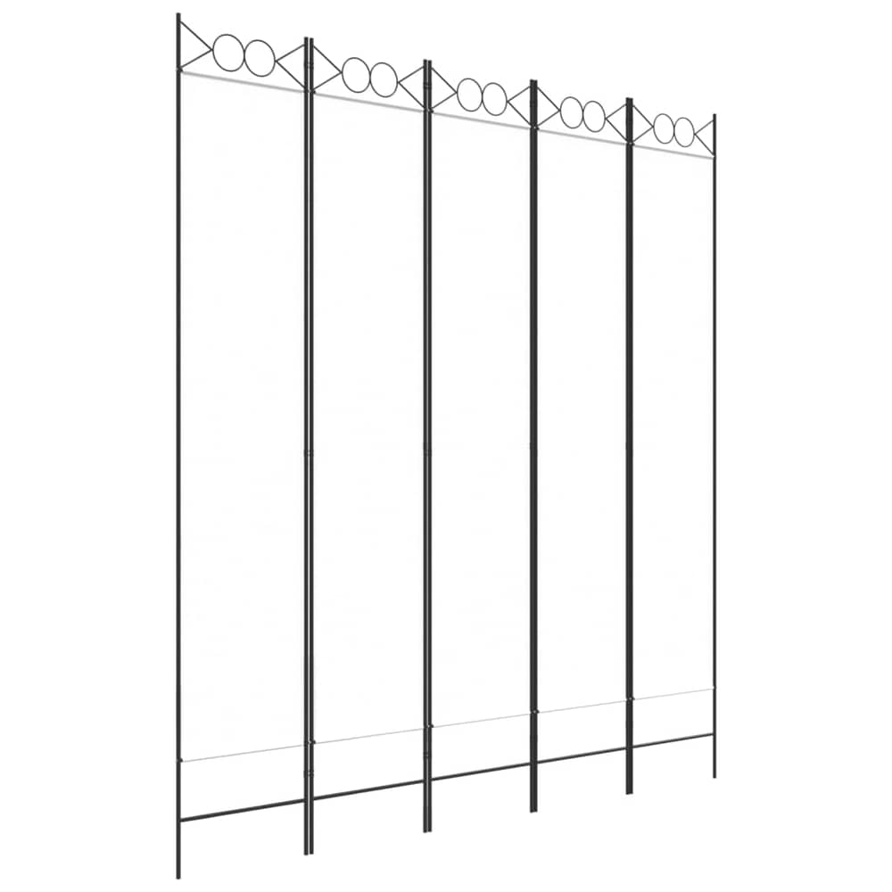 vidaXL 5-Panel Room Divider White 200x220 cm Fabric vidaXL 5-Panel Room Divider White 200x220 cm Fabric