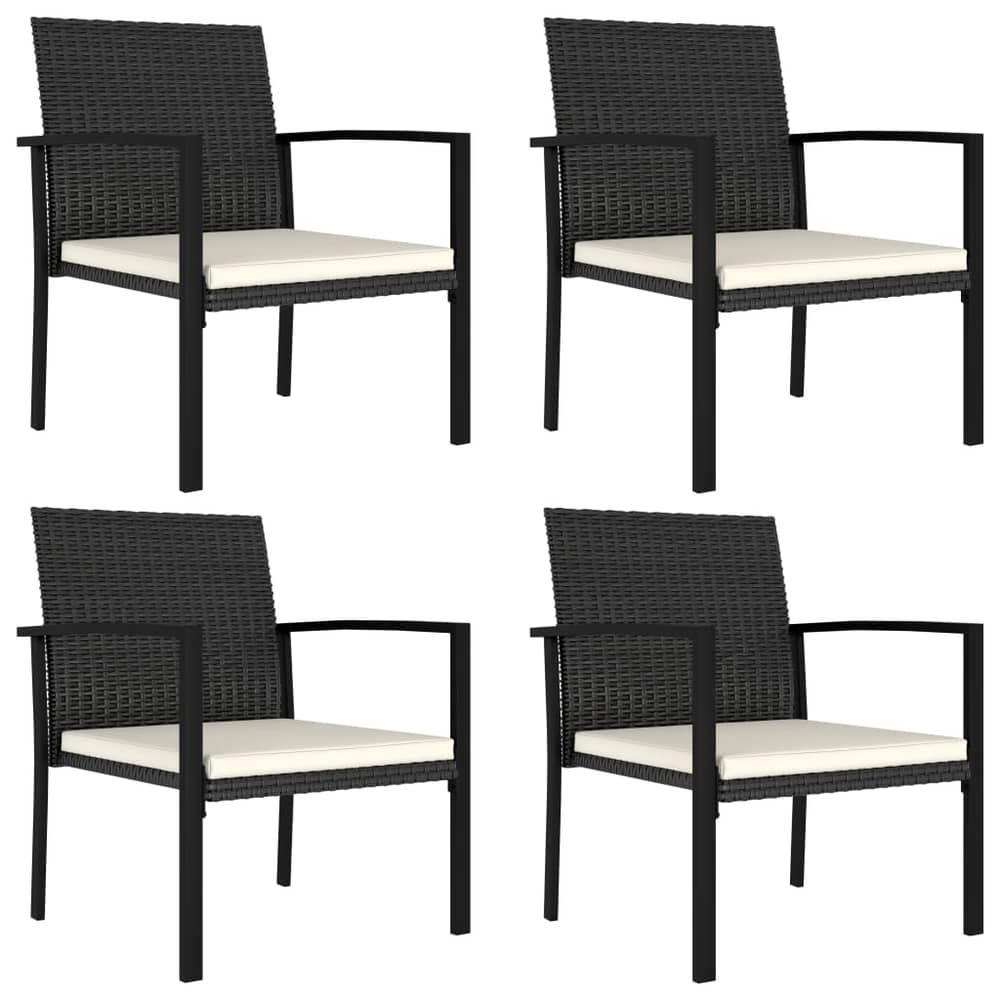 Vidaxl Garden Dining Chairs 4 Pcs Poly Rattan Black Vidaxl Garden Dining Chairs 4 Pcs Poly Rattan Black