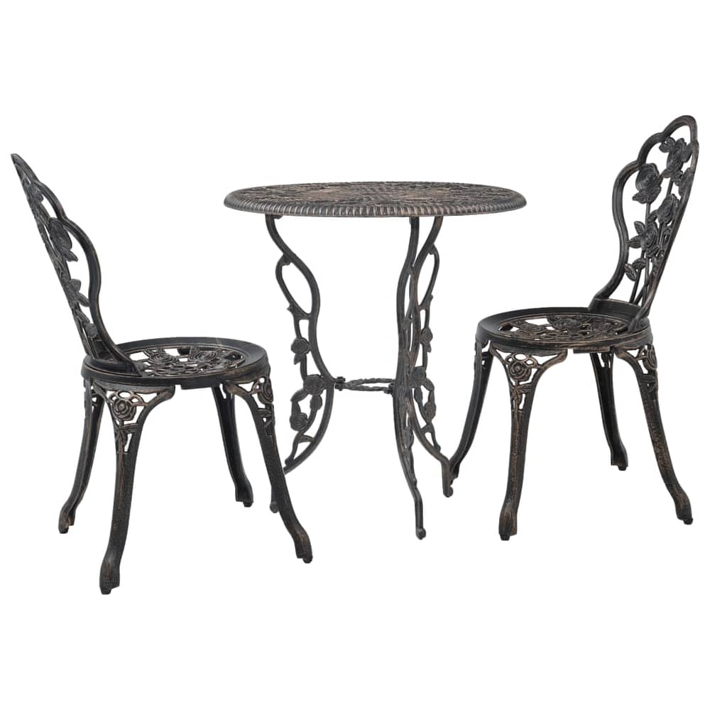 Vidaxl 3 Piece Bistro Set Cast Aluminium Vidaxl 3 Piece Bistro Set Cast Aluminium