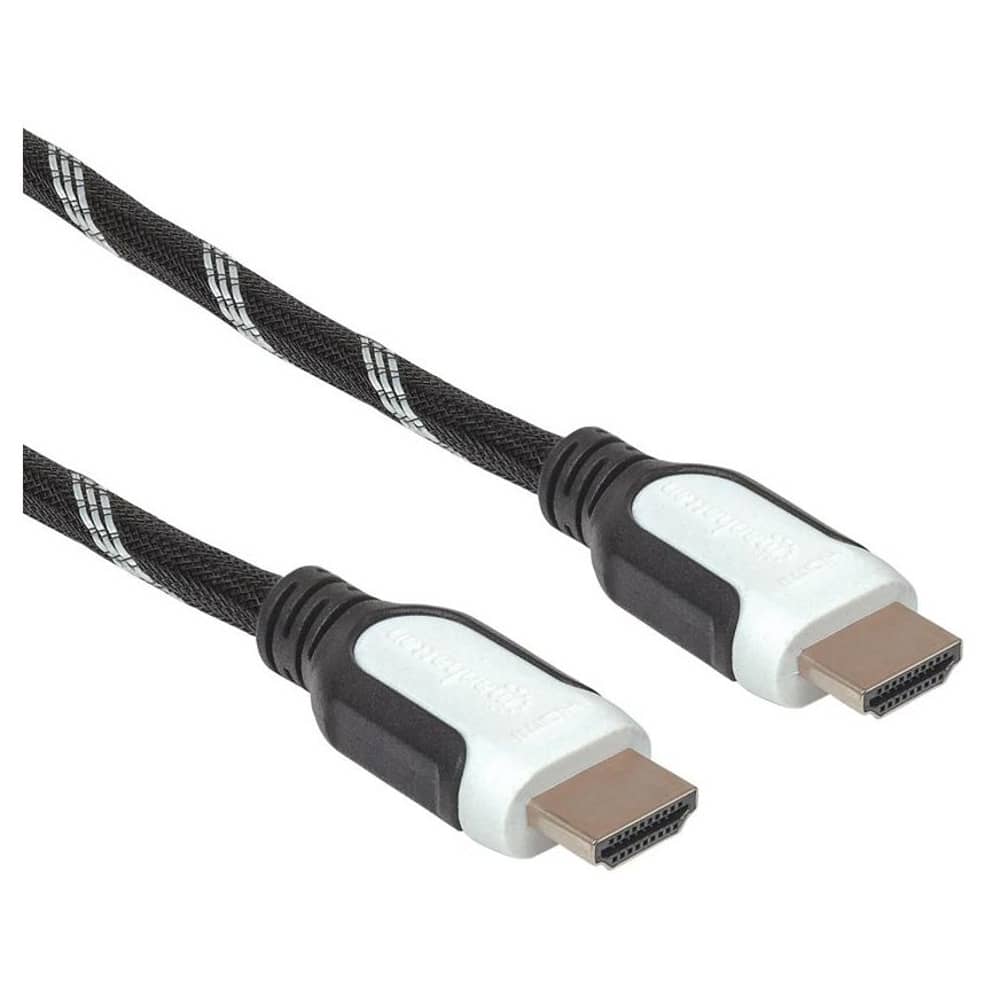 Manhattan Braided High Speed HDMI Cable with Ethernet HEC ARC 3D 4K HDMI Male to Male Shielded - 1m Manhattan Braided High Speed HDMI Cable with Ethernet HEC ARC 3D 4K HDMI Male to Male Shielded - 1m