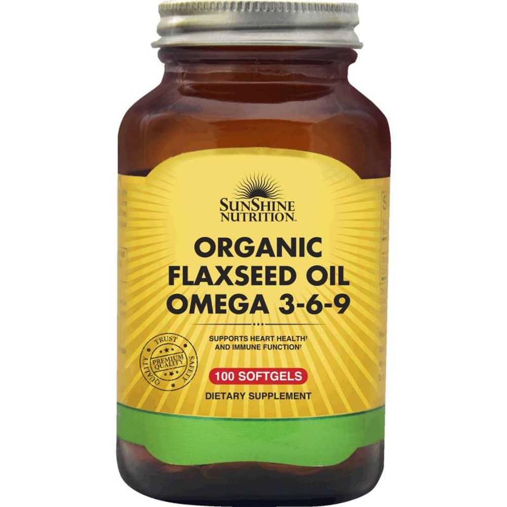 Sunshine Nutr Organic Flaxseed Oil Omega 3-6-9 Softgel