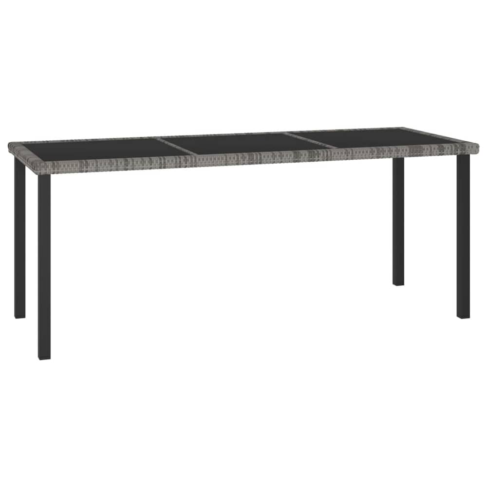 Vidaxl Garden Dining Table Grey 180x70x73 Cm Poly Rattan Vidaxl Garden Dining Table Grey 180x70x73 Cm Poly Rattan