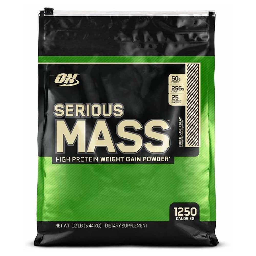 Optimum Nutrition Serious Mass Cookies & Cream 12Lb Optimum Nutrition Serious Mass Cookies & Cream 12Lb