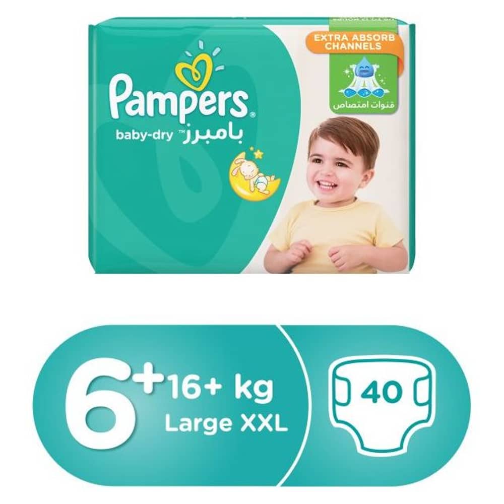 Pampers 73695 Size 6+ Dry Diapers XL 16+ Kg Mega Pack 40 Count Pampers 73695 Size 6+ Dry Diapers XL 16+ Kg Mega Pack 40 Count