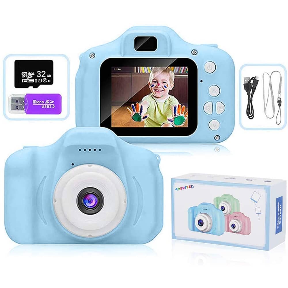 Amerteer Kids Toy Digital Camera With 32 GB Memory Card - LNKO3688BLUE Amerteer Kids Toy Digital Camera With 32 GB Memory Card - LNKO3688BLUE