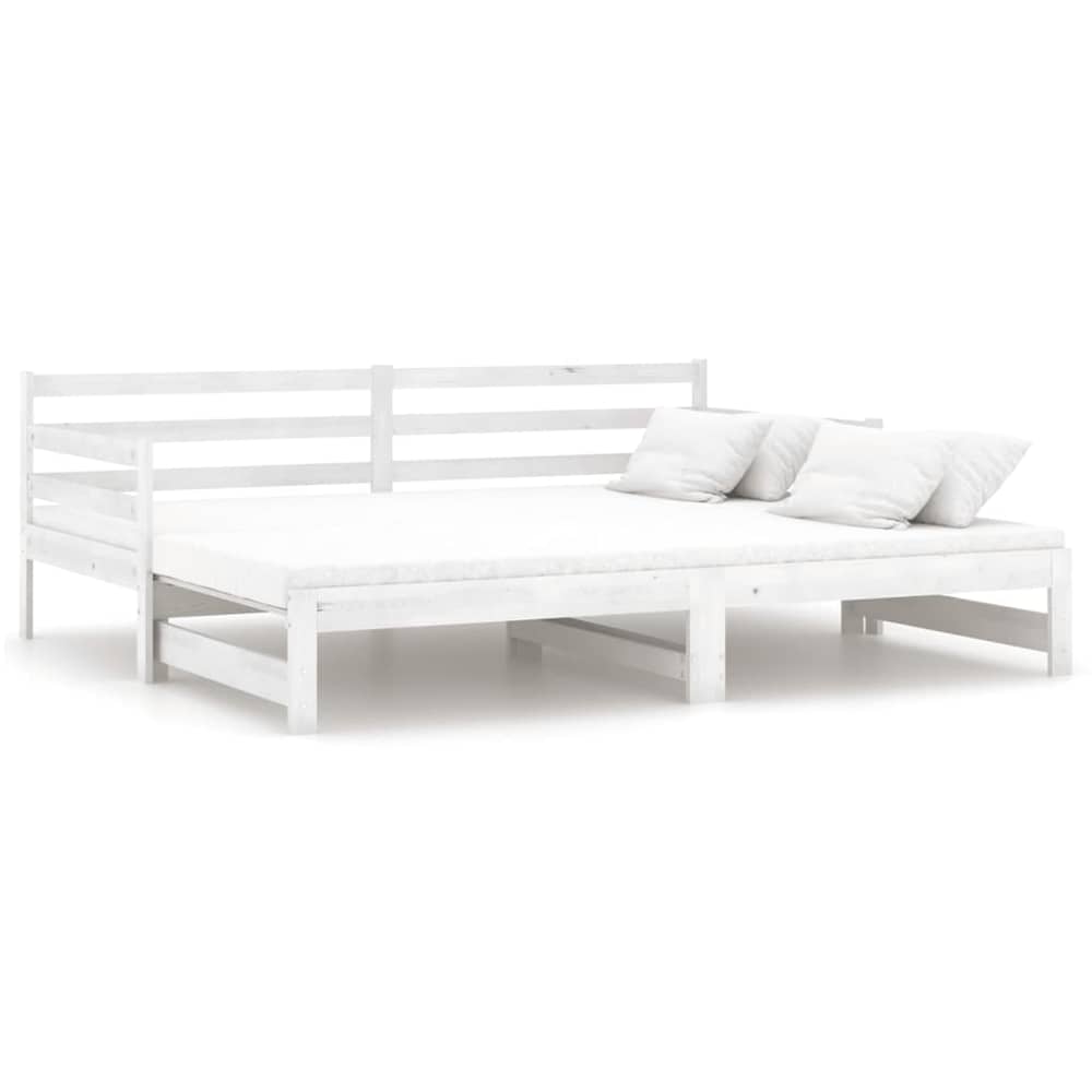 Vidaxl Pull-out Day Bed White Solid Pinewood 2x Vidaxl Pull-out Day Bed White Solid Pinewood 2x