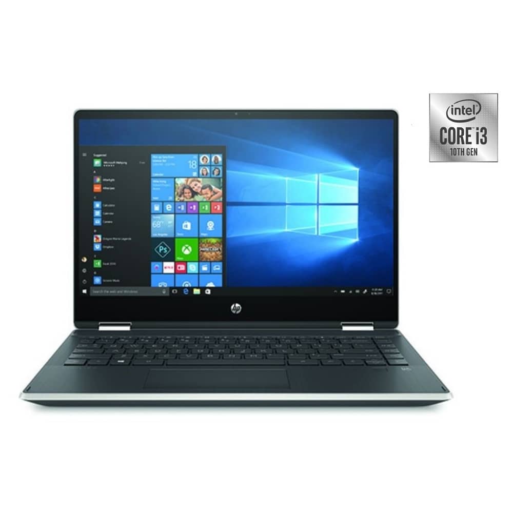 HP Pavilion x360 14-DH1010NE Convertible Touch Laptop - Core i3 2.1GHz 8GB 256GB Shared Win10 14inch FHD Natural Silver