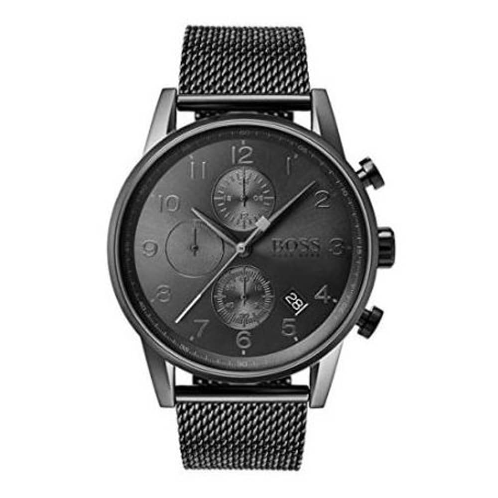 Hugo Boss 1513674 Navigator Quartz Chronograph Grey Mesh Watch Men
