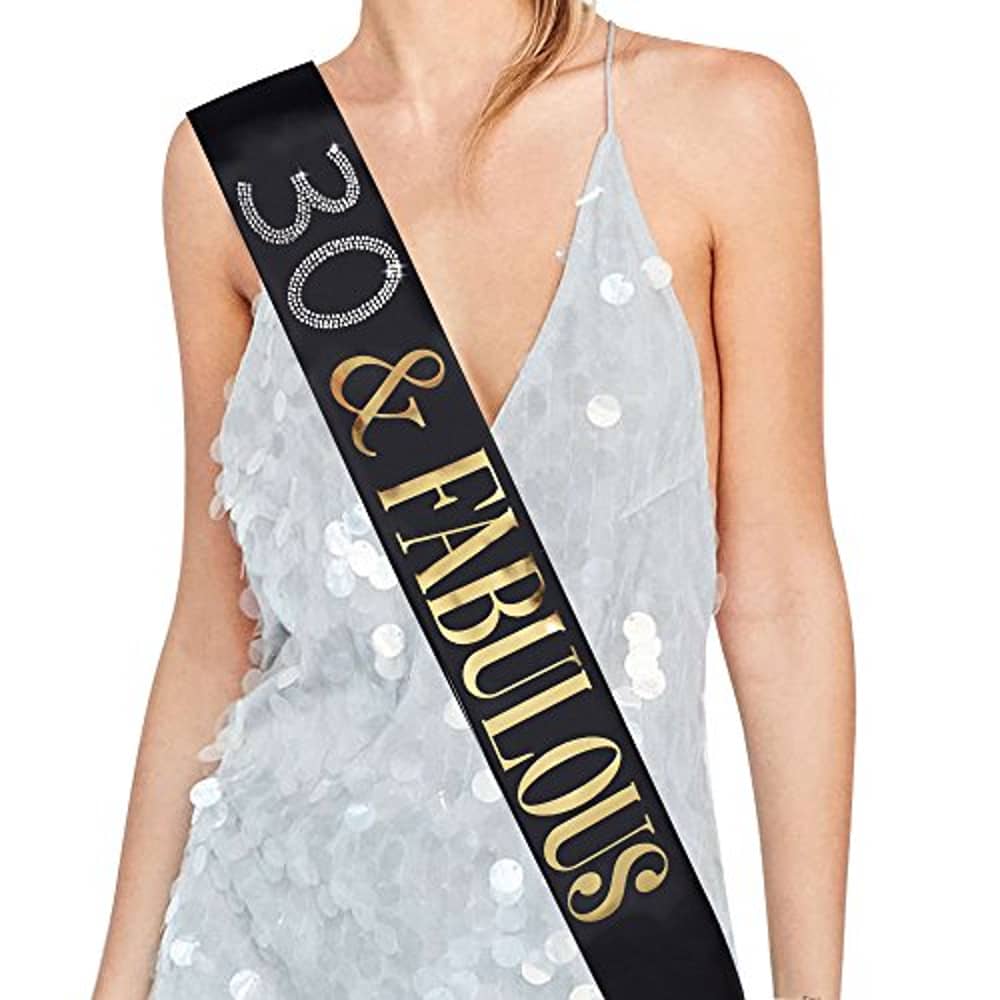ADBetty 70 And Fabulous Sash - Black Sash With Foil Gold & Rhinestone Lettering - 70Th Birthday Sash 70 Birthday Gifts Party Favors, Supplies And Decorations ADBetty 70 And Fabulous Sash - Black Sash With Foil Gold & Rhinestone Lettering - 70Th Birthday Sash 70 Birthday Gifts Party Favors, Supplies And Decorations