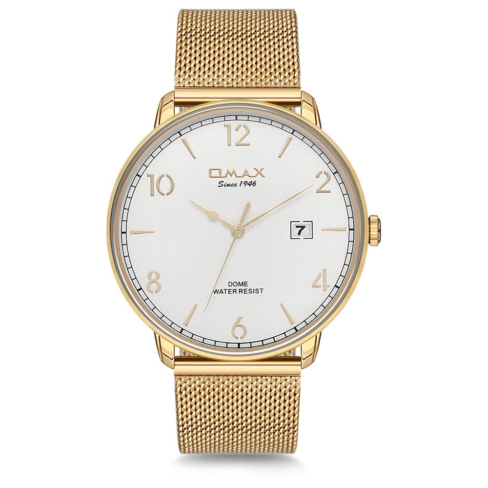 Omax Dome Series Gold Mesh Analog Watch For Men DCD003G31I Omax Dome Series Gold Mesh Analog Watch For Men DCD003G31I