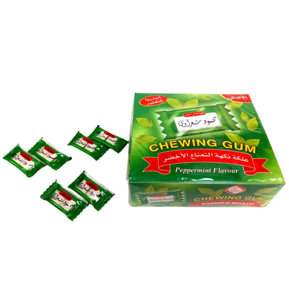 Mahmoud Sharawi Chewing Gum - Peppermint Flavor, 2.1 gr (Pack of 100)