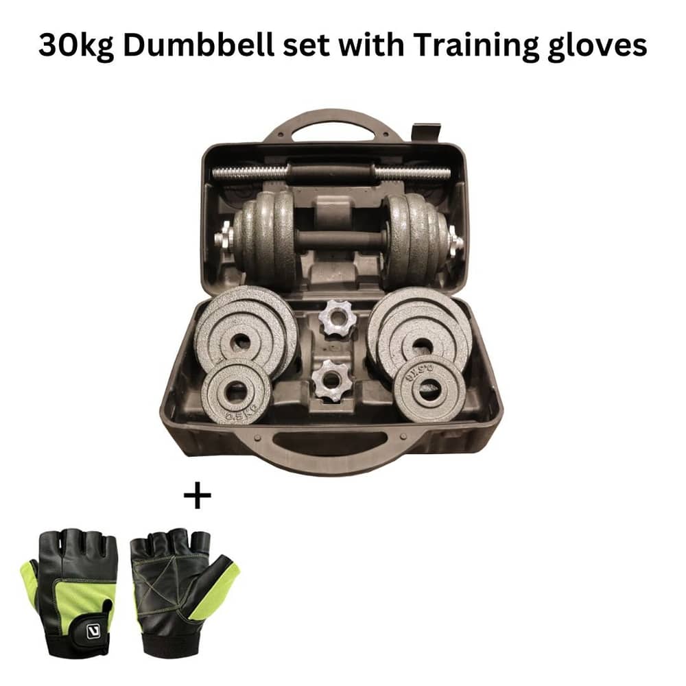 York Cast iron 30kg Dumbbell Set with Training Gloves LS3058 York Cast iron 30kg Dumbbell Set with Training Gloves LS3058