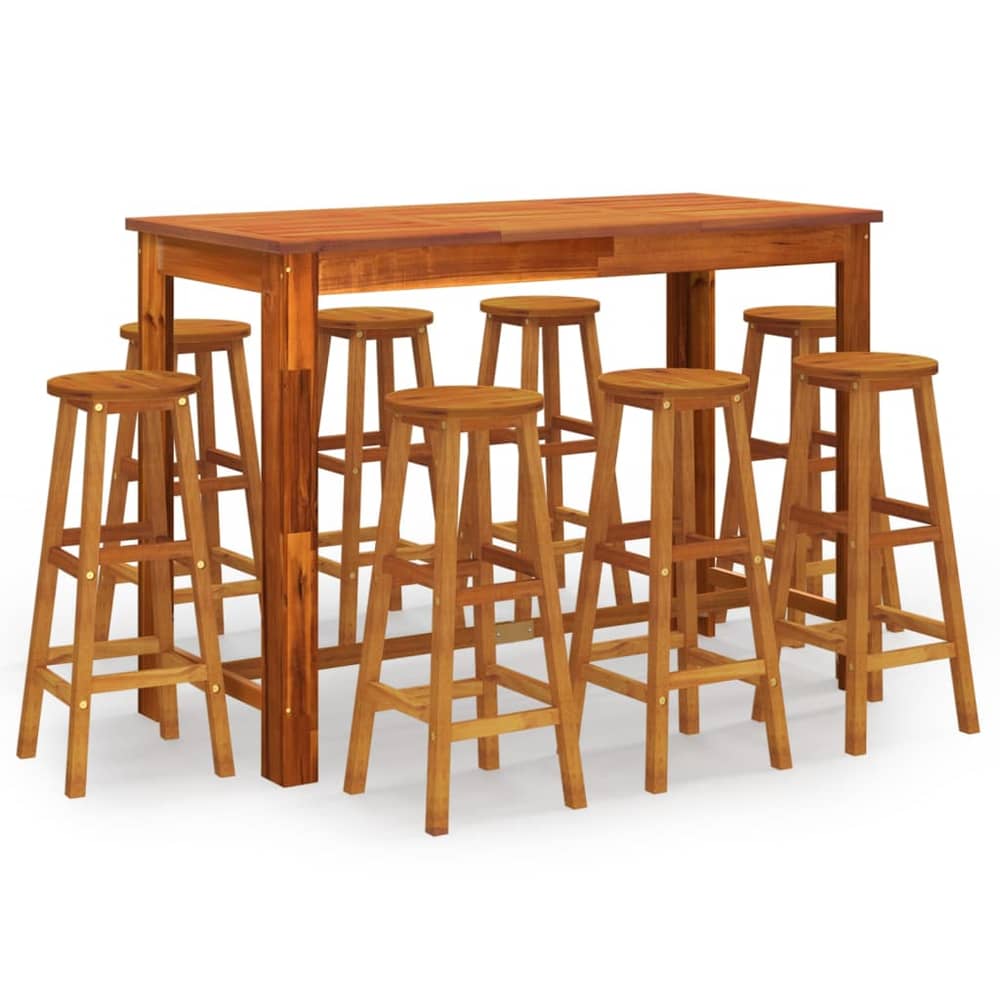 vidaXL 9 Piece Garden Bar Set Solid Wood Acacia vidaXL 9 Piece Garden Bar Set Solid Wood Acacia