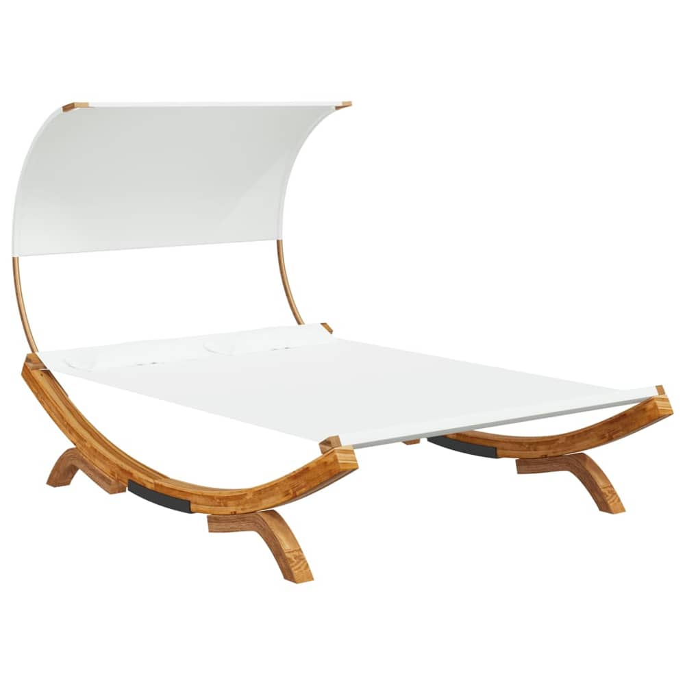 Vidaxl Hammock With Canopy 165x203x126 Cm Solid Bent Wood Cream