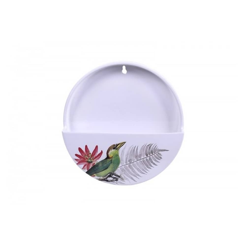 Pan Emirates Dolomite Flower Receptacle Wall Hanging With Flower & Bird 28.2X28.2X8.1Cm