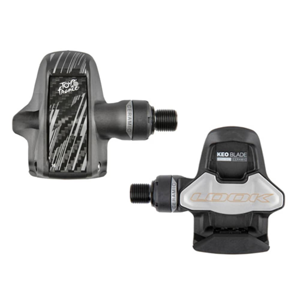 Look Keo Blade Carbon Ceramic 12+16 Tour De France Road Bike Pedals With Cleats, Black/grey
