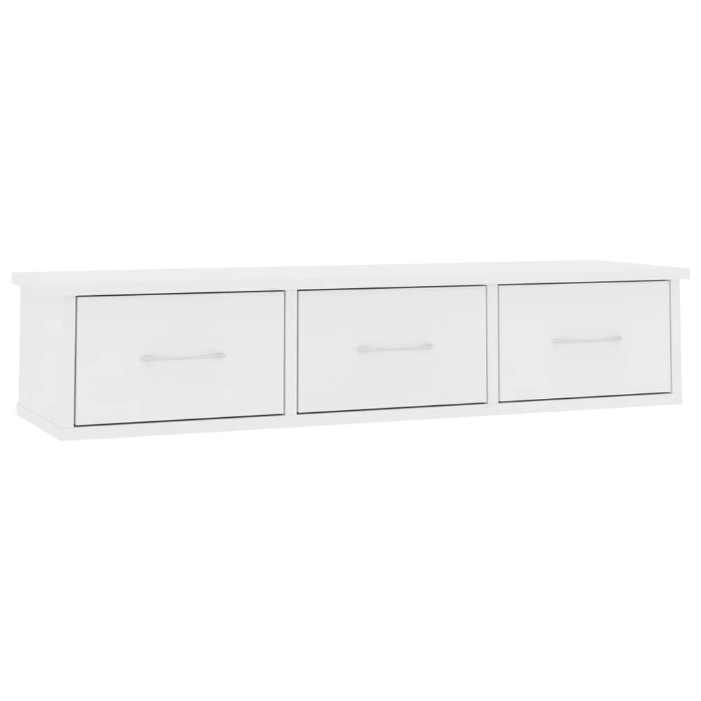Vidaxl Wall-mounted Drawer Shelf White 88x26x18.5 Cm Chipboard