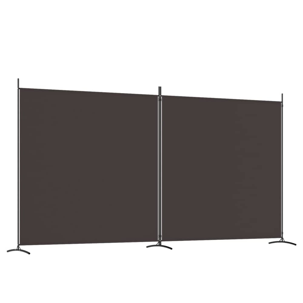 vidaXL 2-Panel Room Divider Brown 348x180 cm Fabric vidaXL 2-Panel Room Divider Brown 348x180 cm Fabric