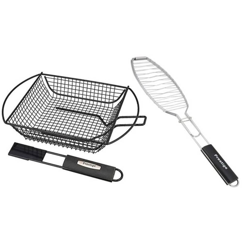 Prestige Nonstick BBQ Vegetable & Shrimp Basket With Reversible Fish Grill Prestige Nonstick BBQ Vegetable & Shrimp Basket With Reversible Fish Grill