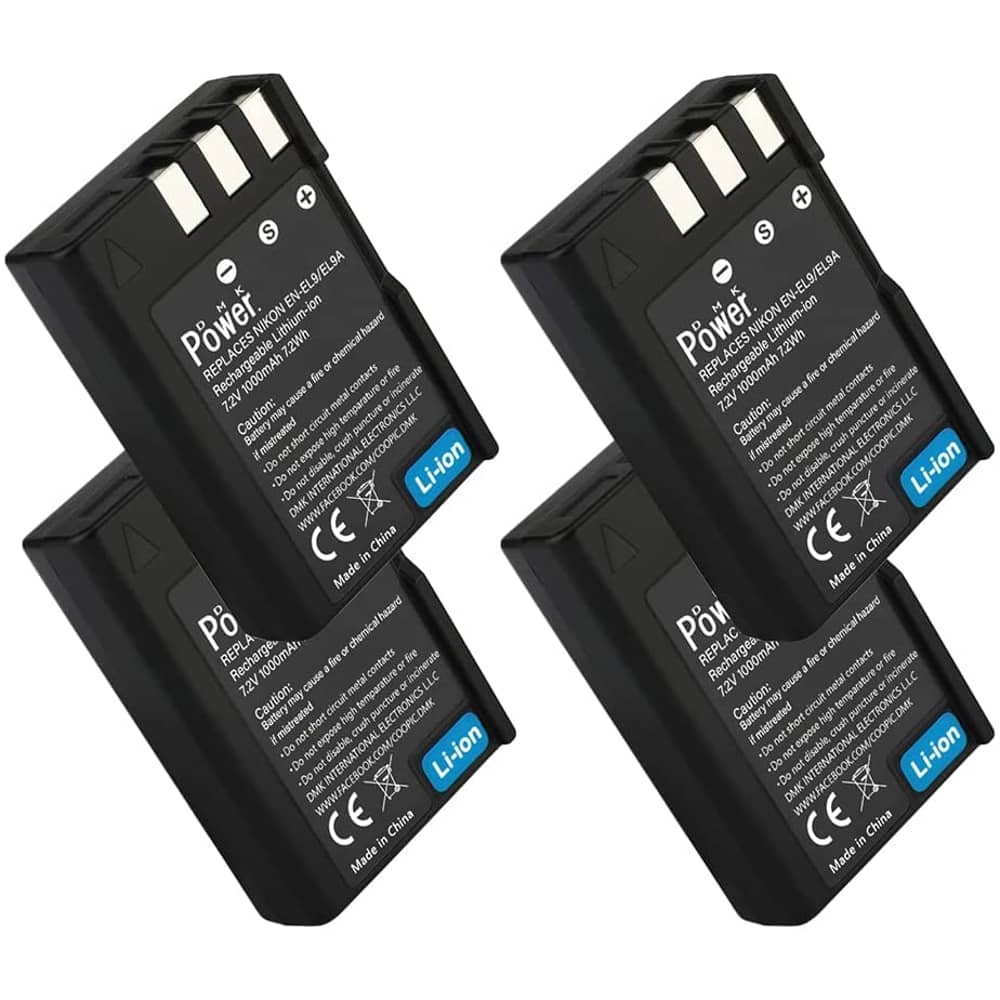 Dmk Power En-el9 (1000mah) 4-pack Battery Compatible With Nikon D40 D40x D60 D3000 D5000 Etc Cameras