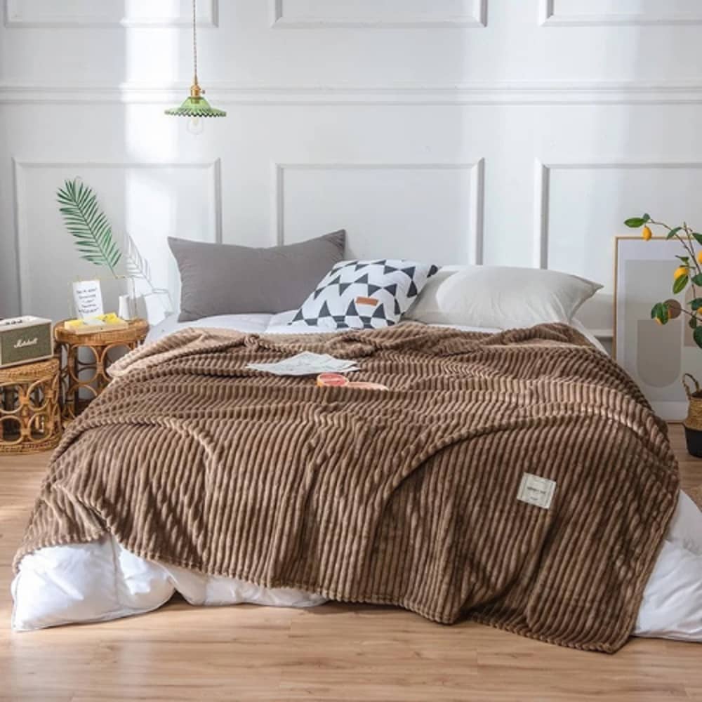 Deals for Less - Soft Fleece Blanket, Double Size, Plain Brown color Deals for Less - Soft Fleece Blanket, Double Size, Plain Brown color