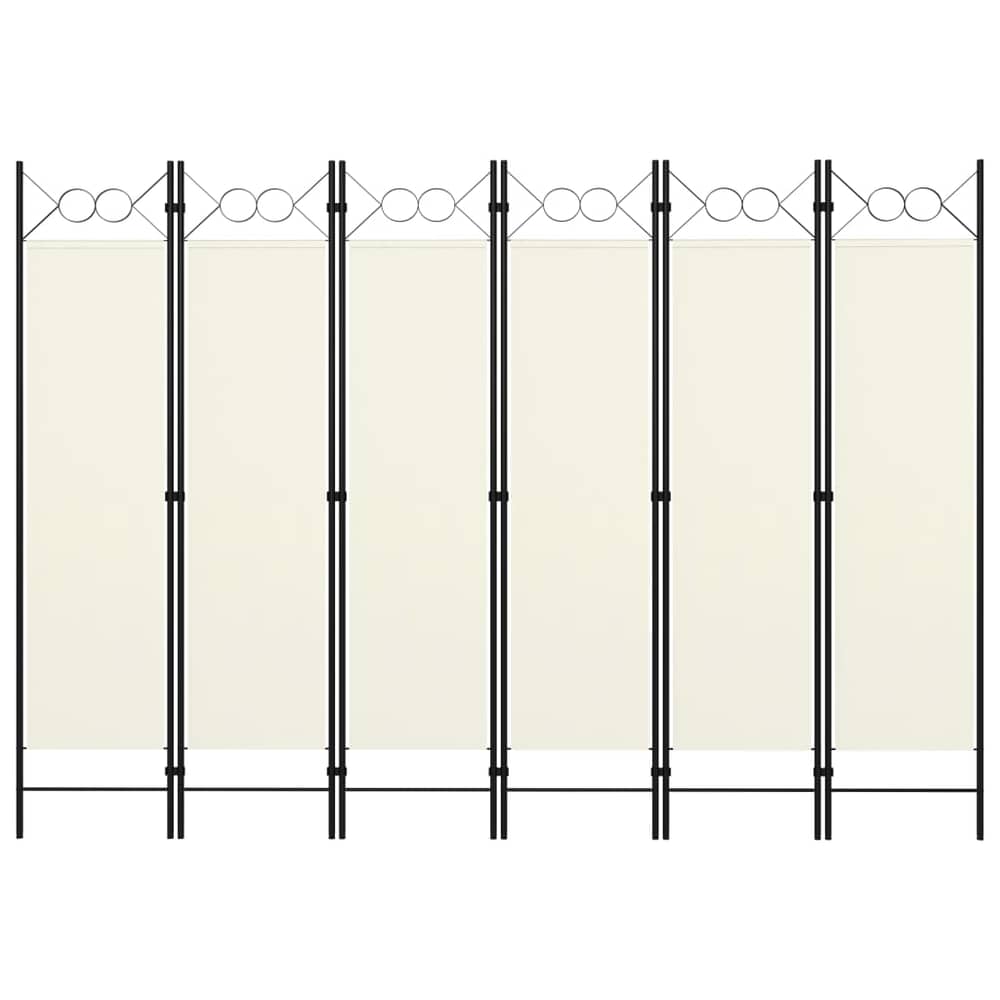 Vidaxl 6-panel Room Divider Cream White 240x180 Cm