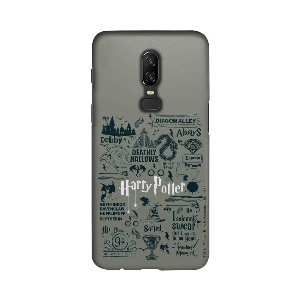 Harry Potter Infographic Grey - Sleek Case for OnePlus 6