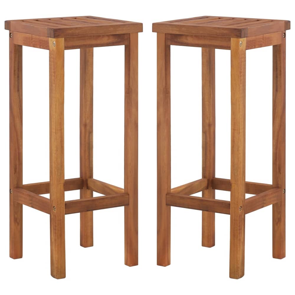 Vidaxl Bar Chairs 2 Pcs Solid Acacia Wood Vidaxl Bar Chairs 2 Pcs Solid Acacia Wood