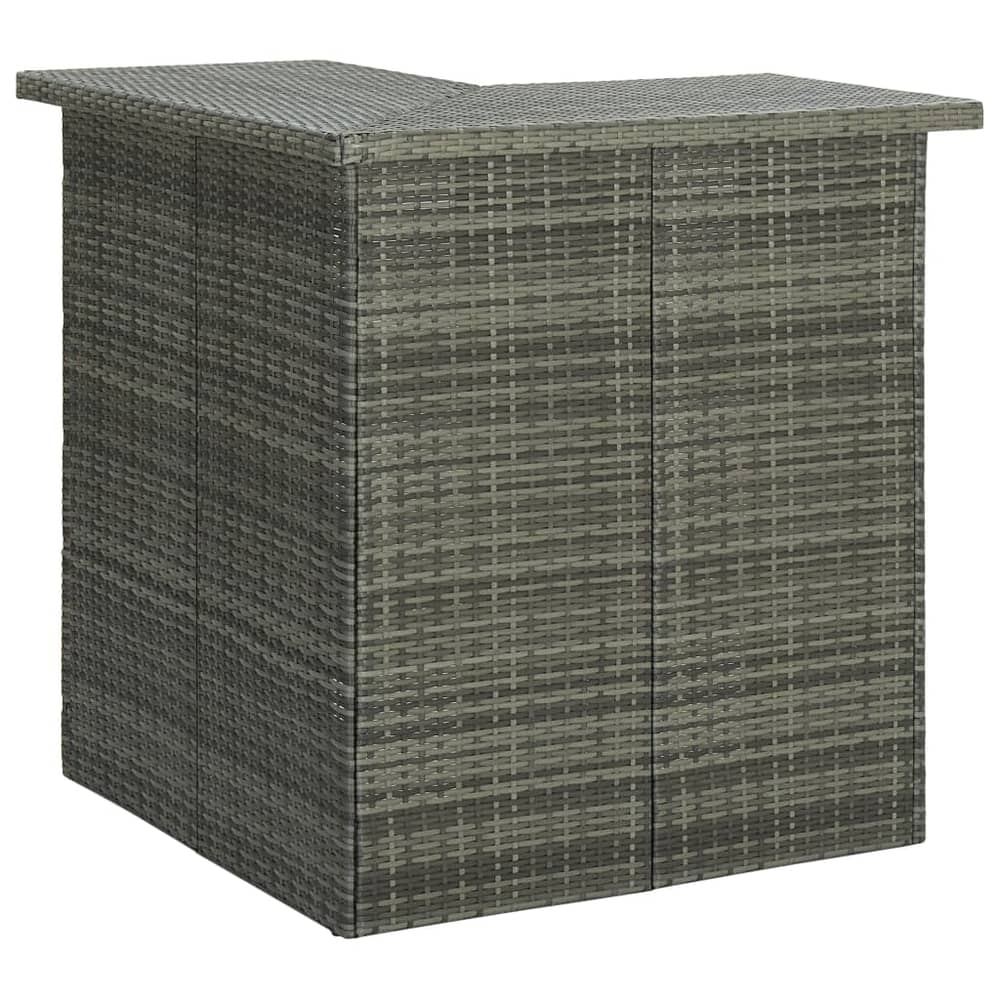 Vidaxl Corner Bar Table Grey 100x50x105 Cm Poly Rattan Vidaxl Corner Bar Table Grey 100x50x105 Cm Poly Rattan