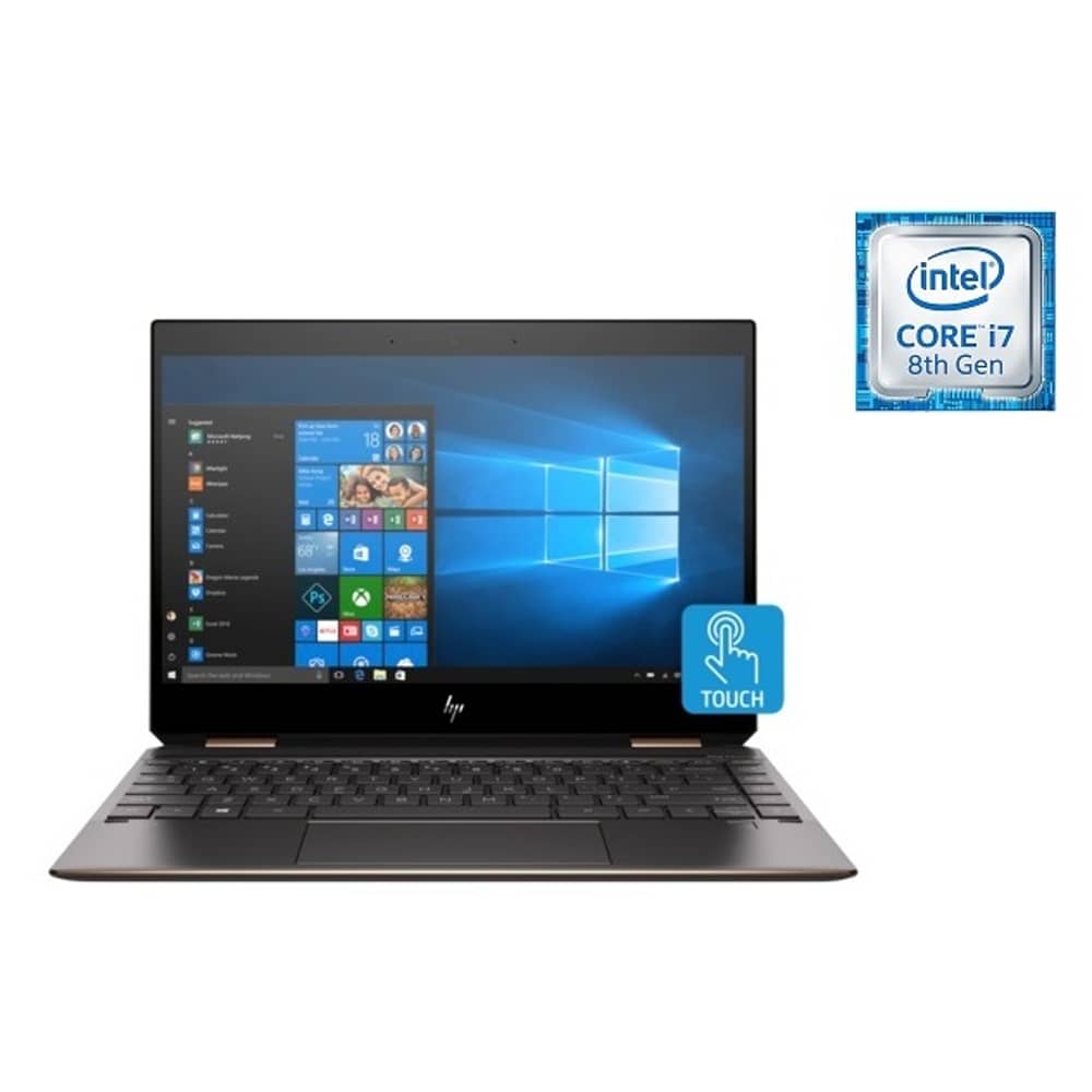 HP Spectre x360 13-AP0010NE Convertible Touch Laptop - Core i7 1.8GHz 16GB 512GB Shared 13.3inch 4K Dark Ash silver