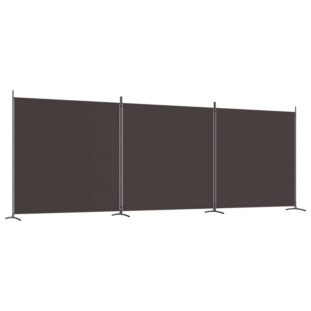 vidaXL 3-Panel Room Divider Brown 525x180 cm Fabric vidaXL 3-Panel Room Divider Brown 525x180 cm Fabric