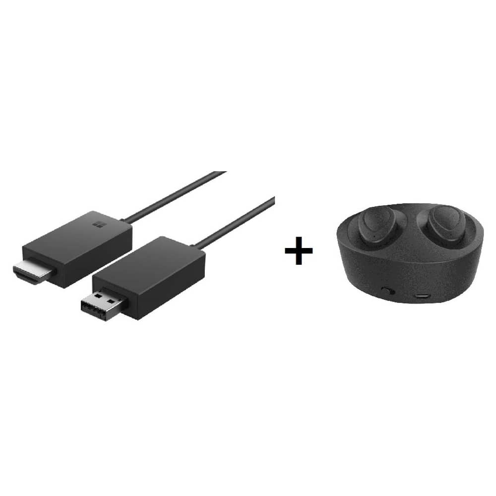 Microsoft P3Q00005 Wireless Display Adaptor 2 + Xcell SOUL5 In Ear Wireless Headset Black