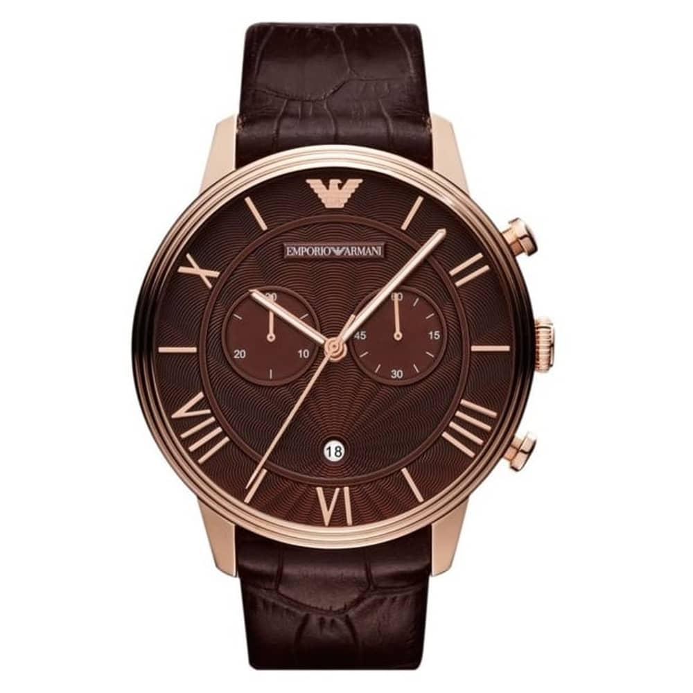 Emporio Armani Chronograph Men's Analog Leather Strap Watch