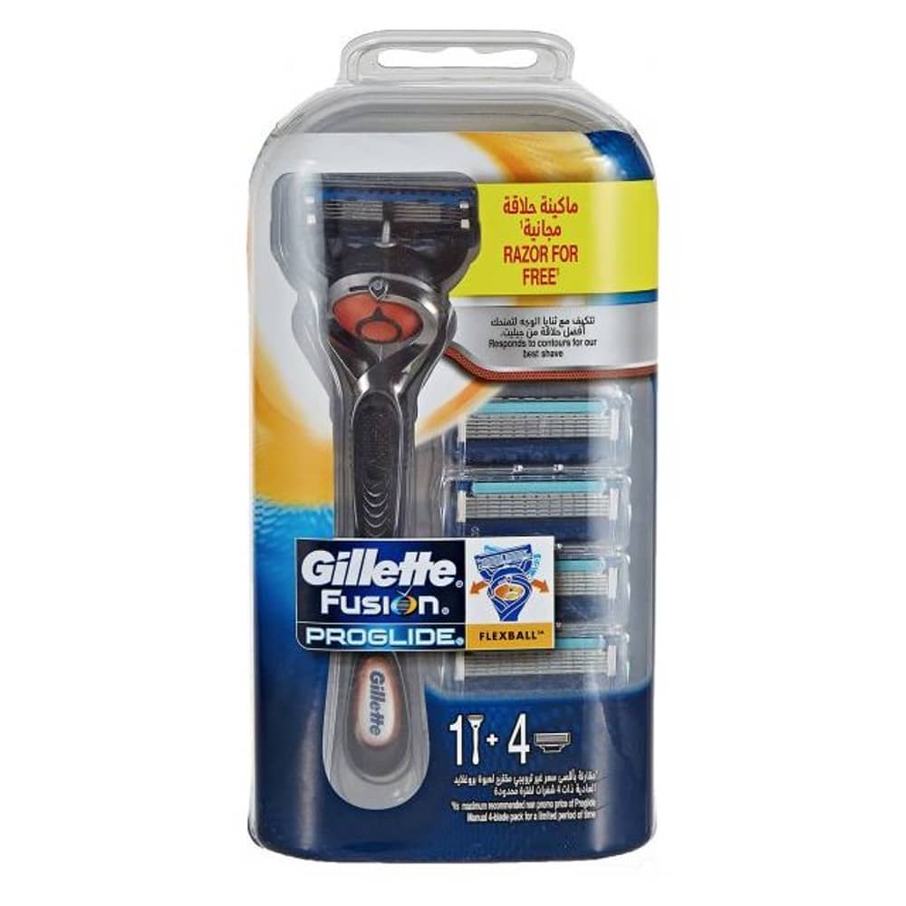 Buy Gillette 30167 Fusion ProGlide Razor + 4 Razor Blades Refill Online ...