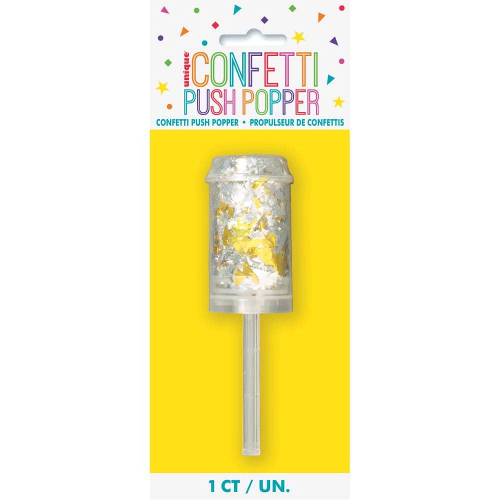 Unique- 1 Gold & Silver Foil Confetti Push Popper Unique- 1 Gold & Silver Foil Confetti Push Popper