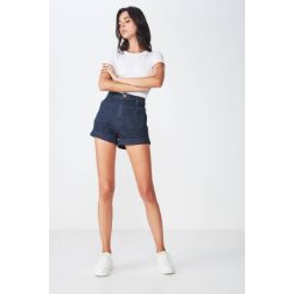 Cotton On High Rise Classic Stretch Denim Short Blue Size 6