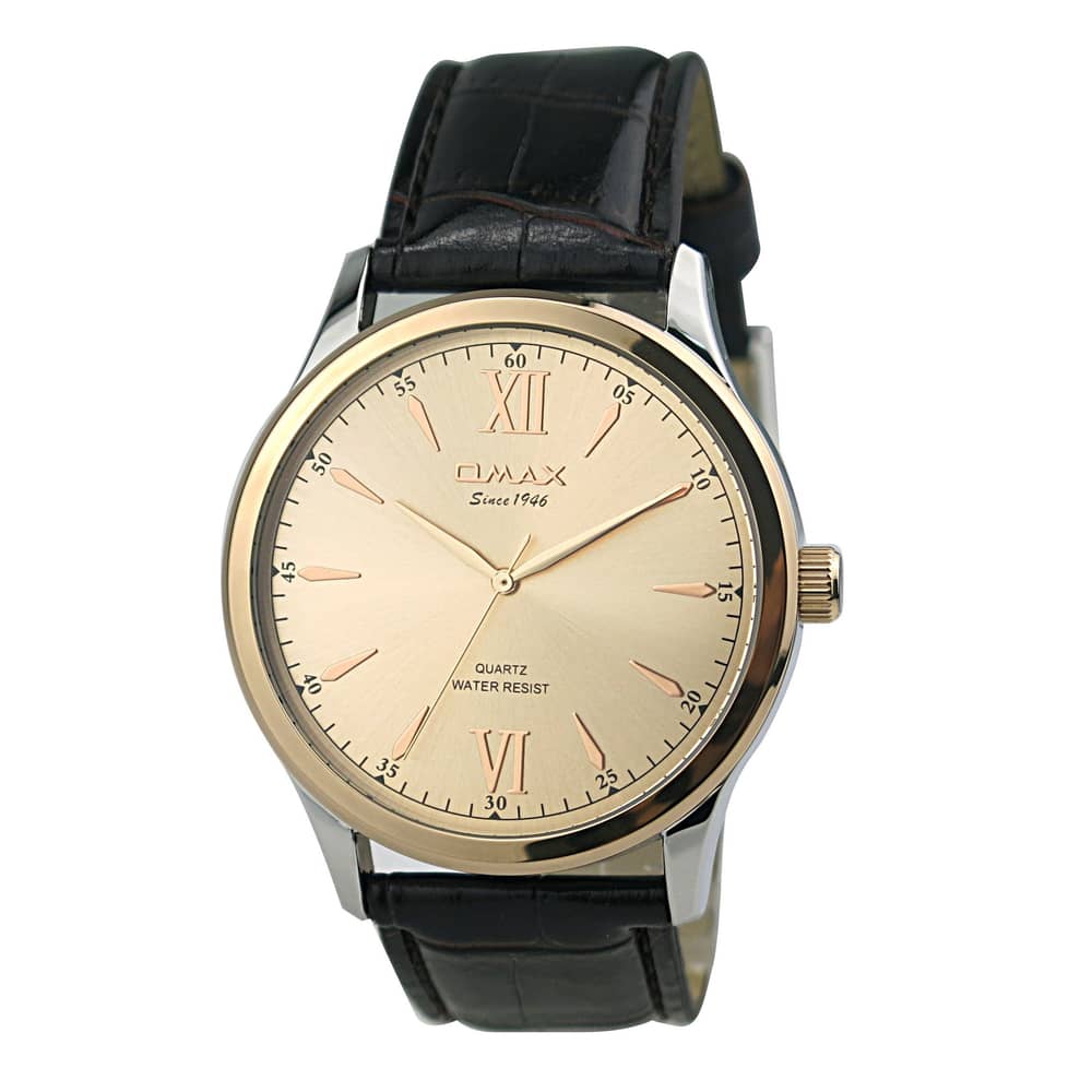 Omax Men's Casual Leather Analog Watch JX07C85I