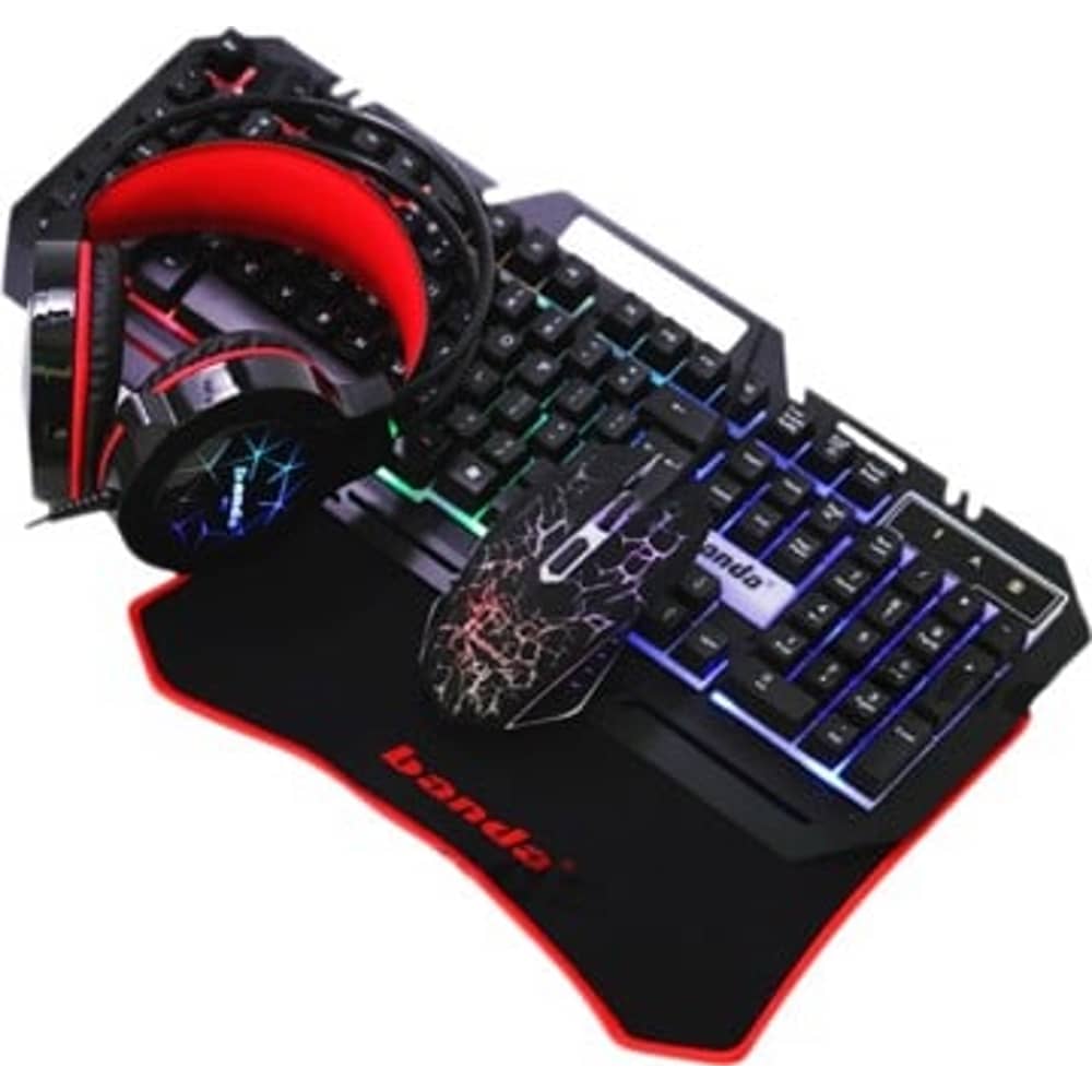 Banda G11 Computer Combo Set, Gaming Keyboard + Mouse + Mouse Pad + Headset Set For Laptop Pc Games And Work