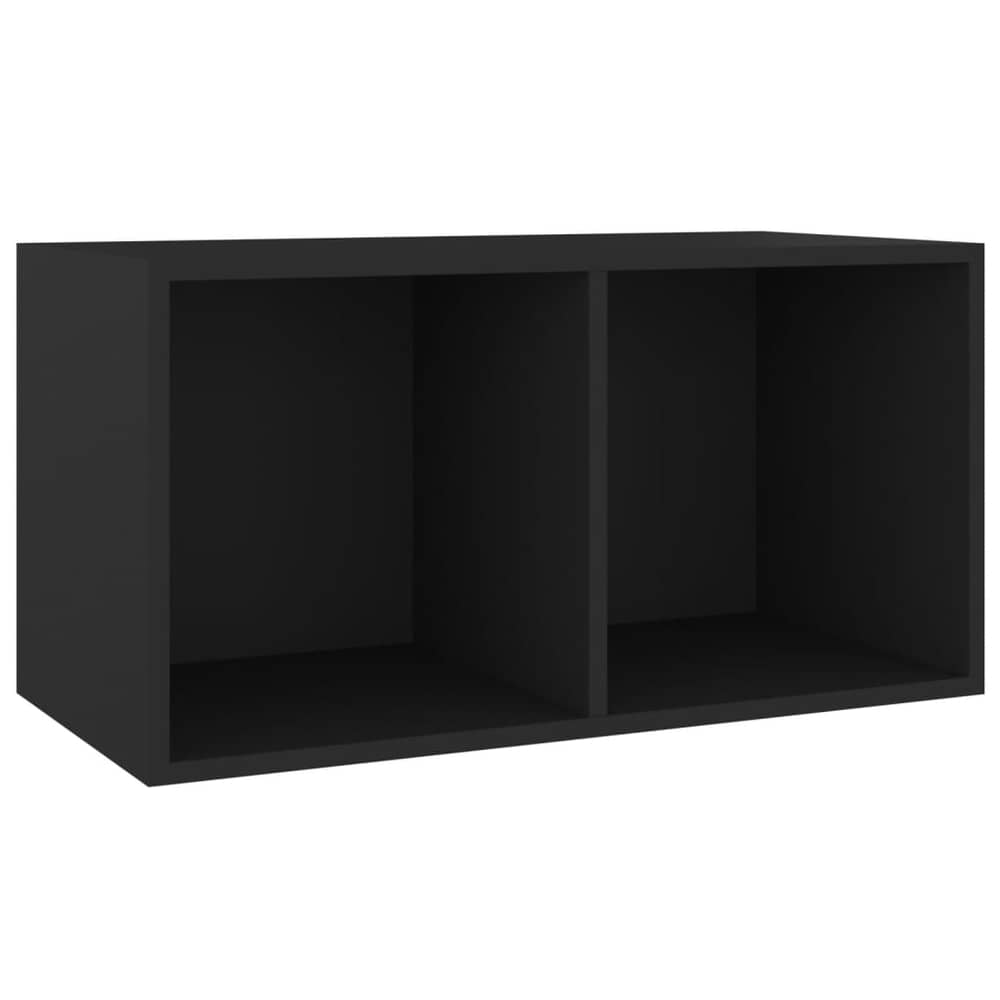 vidaXL Vinyl Storage Box Black 71x34x36 cm Engineered Wood vidaXL Vinyl Storage Box Black 71x34x36 cm Engineered Wood