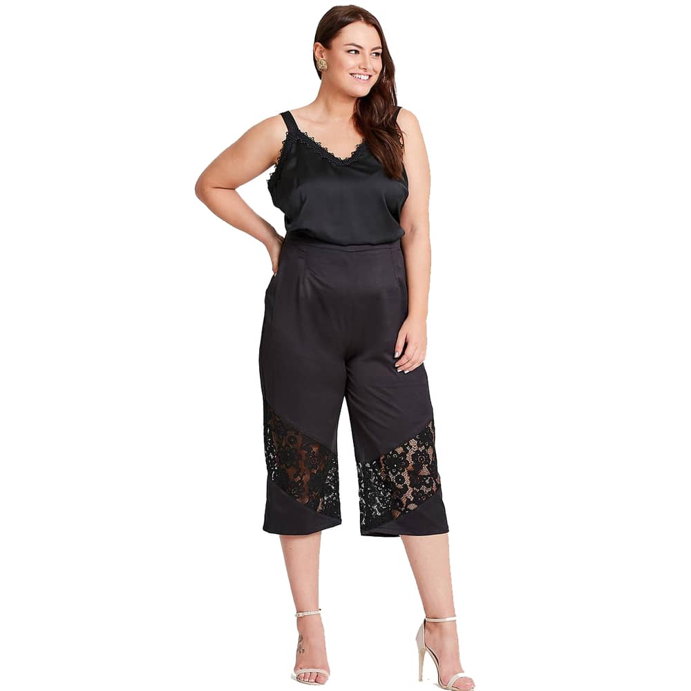 ELVI Black Vega Lace Culottes Size 20 ELVI Black Vega Lace Culottes Size 20