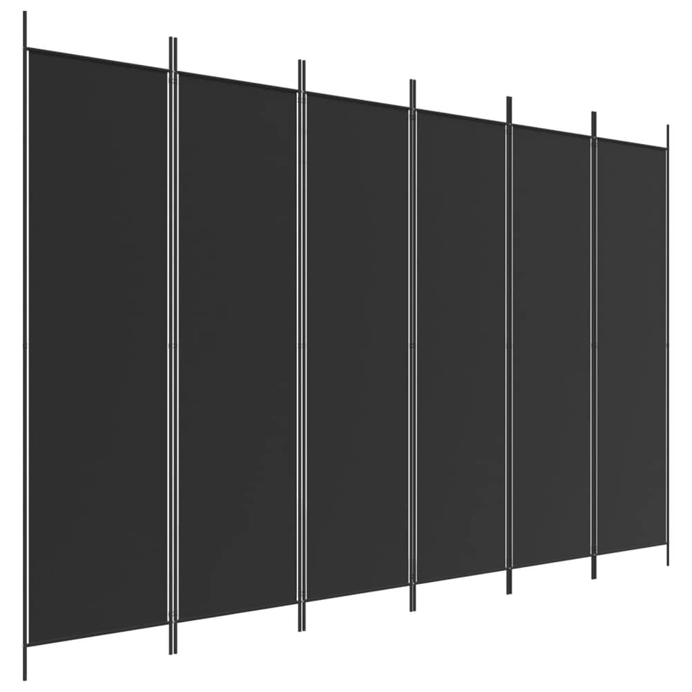 vidaXL 6-Panel Room Divider Black 300x200 cm Fabric